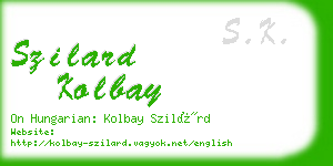 szilard kolbay business card